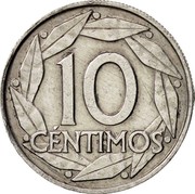 Spain 10 Centimos Francisco Franco 1959 Proof KM# 790 10 CÉNTIMOS coin reverse Spain 10 Centimos Francisco Franco 1959 Proof KM# 790 10 CÉNTIMOS coin reverse