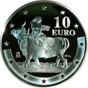 Spain 10 Euro 1st Anniversary of the Introduction of the Euro 2003 (M) Proof KM# 1092 10 EURO M coin reverse Spain 10 Euro 1st Anniversary of the Introduction of the Euro 2003 (M) Proof KM# 1092 10 EURO M coin reverse