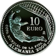 Spain 10 Euro Football World Cup in Germany 2003 (M) Proof KM# 1076 10 EURO M COPA MUNDIAL DE LA FIFA ALEMANIA 2006 coin reverse Spain 10 Euro Football World Cup in Germany 2003 (M) Proof KM# 1076 10 EURO M COPA MUNDIAL DE LA FIFA ALEMANIA 2006 coin reverse