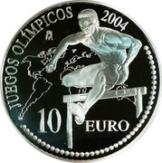 Spain 10 Euro Summer Olympics 2004 (M) Proof KM# 1101 JUEGOS OLIMPICOS 2004 M 10 EURO coin reverse Spain 10 Euro Summer Olympics 2004 (M) Proof KM# 1101 JUEGOS OLIMPICOS 2004 M 10 EURO coin reverse