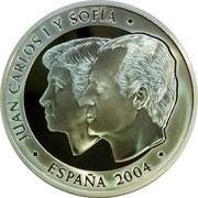 Spain 10 Euro The Way of St. James 2004 Proof KM# 1059 2004 ESPAÑA JUAN CARLOS I Y SOFIA coin obverse Spain 10 Euro The Way of St. James 2004 Proof KM# 1059 2004 ESPAÑA JUAN CARLOS I Y SOFIA coin obverse