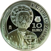Spain 10 Euro The Way of St. James 2004 Proof KM# 1059 PONTE EN CAMIÑO XACOBEO 2004 10 EURO M coin reverse Spain 10 Euro The Way of St. James 2004 Proof KM# 1059 PONTE EN CAMIÑO XACOBEO 2004 10 EURO M coin reverse