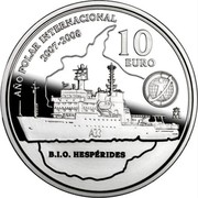 Spain 10 Euro International Polar Year 2007 Proof KM# 1140 AÑO POLAR INTERNACIONAL 2007-2008 10 EURO M B.I.O. HESPÉRIDES coin reverse Spain 10 Euro International Polar Year 2007 Proof KM# 1140 AÑO POLAR INTERNACIONAL 2007-2008 10 EURO M B.I.O. HESPÉRIDES coin reverse