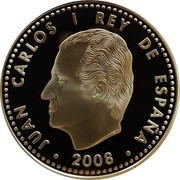 Spain 10 Euro King Alphonse X the Wise 2008 Proof KM# 1203 JUAN CARLOS I REY DE ESPAÑA 2008 coin obverse Spain 10 Euro King Alphonse X the Wise 2008 Proof KM# 1203 JUAN CARLOS I REY DE ESPAÑA 2008 coin obverse