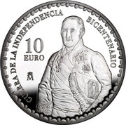 Spain 10 Euro Bicentennial Independence War 2008 Proof KM# 1201 GUERRA DE LA INDEPENDENCIA BICENTENARIO 10 EURO M coin reverse Spain 10 Euro Bicentennial Independence War 2008 Proof KM# 1201 GUERRA DE LA INDEPENDENCIA BICENTENARIO 10 EURO M coin reverse
