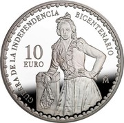 Spain 10 Euro Bicentennial Independence War 2008 Proof KM# 1200 GUERRA DE LA INDEPENDENCIA BICENTENARIO 10 EURO M coin reverse Spain 10 Euro Bicentennial Independence War 2008 Proof KM# 1200 GUERRA DE LA INDEPENDENCIA BICENTENARIO 10 EURO M coin reverse