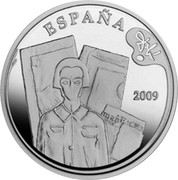 Spain 10 Euro Dali - Portrait of Picasso 2009 Proof KM# 1210 ESPAÑA DALÍ 2009 coin obverse Spain 10 Euro Dali - Portrait of Picasso 2009 Proof KM# 1210 ESPAÑA DALÍ 2009 coin obverse