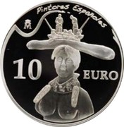 Spain 10 Euro Dali - Retrospective Bust of a Woman 2009 Proof KM# 1209 PINTORES ESPAÑOLES M 10 EURO coin reverse Spain 10 Euro Dali - Retrospective Bust of a Woman 2009 Proof KM# 1209 PINTORES ESPAÑOLES M 10 EURO coin reverse