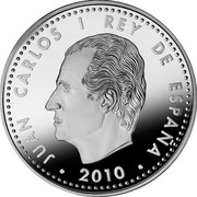 Spain 10 Euro Holy Year Xacobeo 2010 Proof KM# 1173 JUAN CARLOS I REY DE ESPAÑA 2010 coin obverse Spain 10 Euro Holy Year Xacobeo 2010 Proof KM# 1173 JUAN CARLOS I REY DE ESPAÑA 2010 coin obverse