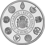 Spain 10 Euro Encounter of the two Worlds - Historical coins 2010 Proof KM# 1175 JUAN CARLOS I REY DE ESPAÑA 10 EURO coin reverse Spain 10 Euro Encounter of the two Worlds - Historical coins 2010 Proof KM# 1175 JUAN CARLOS I REY DE ESPAÑA 10 EURO coin reverse