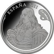 Spain 10 Euro Spanish Painters - Zurbaran - Hercules 2011 Proof KM# 1223 ESPAÑA 2011 ZURBARÁN coin obverse