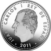 Spain 10 Euro 25th Anniversary of Entrance of Spain and Portugal in EU 2011 Proof KM# 1219 JUAN CARLOS I REY DE ESPAÑA 2011 coin obverse
