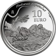 Spain 10 Euro Spanish Painters - Jose de Ribera 2011 Proof KM# 1224 PINTORES ESPAÑOLES M 10 EURO coin reverse