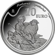 Spain 10 Euro Spanish Painters - Murillo 2011 Proof KM# 1225 PINTORES ESPAÑOLES M 10 EURO coin reverse