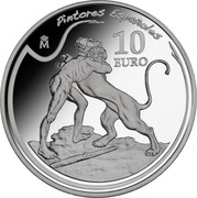 Spain 10 Euro Spanish Painters - Zurbaran - Hercules 2011 Proof KM# 1223 PINTORES ESPAÑOLES M 10 EURO coin reverse