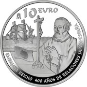 Spain 10 Euro 400th Anniversary of Japan-Spain Relations 2013 Proof KM# 1258 10 EURO EMBAJADA KEICHO 400 AÑOS DE RELACIONES JAPÓN-ESPAÑA M coin reverse Spain 10 Euro 400th Anniversary of Japan-Spain Relations 2013 Proof KM# 1258 10 EURO EMBAJADA KEICHO 400 AÑOS DE RELACIONES JAPÓN-ESPAÑA M coin reverse