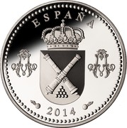 Spain 10 Euro 250th Anniversary of the Royal School of Artillery 2014 (M) Proof KM# 1330 ESPAÑA 2014 coin obverse Spain 10 Euro 250th Anniversary of the Royal School of Artillery 2014 (M) Proof KM# 1330 ESPAÑA 2014 coin obverse