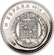 Spain 10 Euro Numismatic Jewels - Real 2014 Proof KM# 1311 ESPAÑA 2014 M 10 EURO coin obverse Spain 10 Euro Numismatic Jewels - Real 2014 Proof KM# 1311 ESPAÑA 2014 M 10 EURO coin obverse