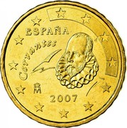 Spain 10 Euro Cent Cervantes 2007 (M) Proof KM# 1070 ESPAÑA CERVANTES M 2007 coin obverse Spain 10 Euro Cent Cervantes 2007 (M) Proof KM# 1070 ESPAÑA CERVANTES M 2007 coin obverse