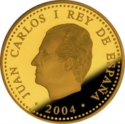 Spain 100 Euro FIFA World Cup 2004 (M) Proof KM# 1103 2004 JUAN CARLOS I REY DE ESPAÑA coin obverse Spain 100 Euro FIFA World Cup 2004 (M) Proof KM# 1103 2004 JUAN CARLOS I REY DE ESPAÑA coin obverse
