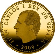 Spain 100 Euro FIFA World Cup 2009 Proof KM# 1215 JUAN CARLOS I REY DE ESPAÑA 2009 coin obverse Spain 100 Euro FIFA World Cup 2009 Proof KM# 1215 JUAN CARLOS I REY DE ESPAÑA 2009 coin obverse