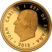 Spain 100 Euro Millennium of Kingdom of Granada 2013 Proof KM# 1293 JUAN CARLOS I REY DE ESPAÑA 2013 coin obverse Spain 100 Euro Millennium of Kingdom of Granada 2013 Proof KM# 1293 JUAN CARLOS I REY DE ESPAÑA 2013 coin obverse