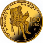 Spain 100 Euro 400th Anniversary of the Don Quixote. Part Two 2015 (M) Proof KM# 1349 100 EURO M 1615 2015 EL QUIJOTE II coin reverse