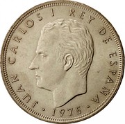 Spain 100 Pesetas 1975 (76) Proof KM# 810 Kingdom (1949 - Present) JUAN CARLOS REY DE ESPAÑA 1975 coin obverse Spain 100 Pesetas 1975 (76) Proof KM# 810 Kingdom (1949 - Present) JUAN CARLOS REY DE ESPAÑA 1975 coin obverse