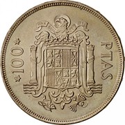 Spain 100 Pesetas 1975 (76) Proof KM# 810 Kingdom (1949 - Present) 100 PTAS coin reverse Spain 100 Pesetas 1975 (76) Proof KM# 810 Kingdom (1949 - Present) 100 PTAS coin reverse