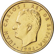 Spain 100 Pesetas Juan Carlos I CIEN 1986 KM# 826 JUAN CARLOS I REY DE ESPAÑA 1986 coin obverse Spain 100 Pesetas Juan Carlos I CIEN 1986 KM# 826 JUAN CARLOS I REY DE ESPAÑA 1986 coin obverse