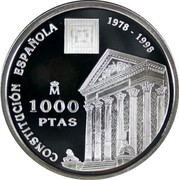 Spain 1000 Pesetas Constitution 1998 Proof KM# 1034 CONSTITUCION ESPAÑOLA 1978-1998 1000 PTAS coin reverse Spain 1000 Pesetas Constitution 1998 Proof KM# 1034 CONSTITUCION ESPAÑOLA 1978-1998 1000 PTAS coin reverse