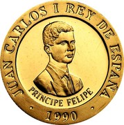 Spain 10000 Pesetas Hockey 1990 Proof. Uncirculated strikes have medallic die alignment and edges with reeded and plain sections; Proof strikes have coin die alignment and reeded edges KM# 871 JUAN CARLOS I REY DE ESPAÑA PRINCIPE FELIPE 1990 coin obverse Spain 10000 Pesetas Hockey 1990 Proof. Uncirculated strikes have medallic die alignment and edges with reeded and plain sections; Proof strikes have coin die alignment and reeded edges KM# 871 JUAN CARLOS I REY DE ESPAÑA PRINCIPE FELIPE 1990 coin obverse