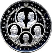 Spain 10000 Pesetas Discoverers and Liberators 1990 KM# 873 JVAN CARLOS I REY DE ESPAÑA 19 90 coin obverse Spain 10000 Pesetas Discoverers and Liberators 1990 KM# 873 JVAN CARLOS I REY DE ESPAÑA 19 90 coin obverse