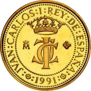 Spain 10000 Pesetas Tupac Amaru II 1991 Proof KM# 897 JVAN CARLOS I REY DE ESPAÑA M JCI 1991 coin obverse Spain 10000 Pesetas Tupac Amaru II 1991 Proof KM# 897 JVAN CARLOS I REY DE ESPAÑA M JCI 1991 coin obverse