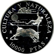 Spain 10000 Pesetas The Parasol 1994 Proof KM# 943 CULTURA Y NATURALEZA M 10000 PTAS coin reverse Spain 10000 Pesetas The Parasol 1994 Proof KM# 943 CULTURA Y NATURALEZA M 10000 PTAS coin reverse