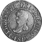 Spain 12 Dineros Fernando VII 1812 DEI GRAT C# L51 FERDIN VII DEI GRATIA 1812 coin obverse Spain 12 Dineros Fernando VII 1812 DEI GRAT C# L51 FERDIN VII DEI GRATIA 1812 coin obverse