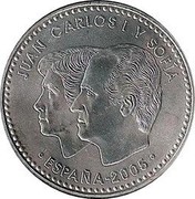 Spain 12 Euro Don Quixote 2005 KM# 1067 JUAN CARLOS I Y SOFÍA ESPAÑA 2005 coin obverse Spain 12 Euro Don Quixote 2005 KM# 1067 JUAN CARLOS I Y SOFÍA ESPAÑA 2005 coin obverse