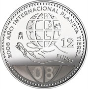 Spain 12 Euro International Year of Planet Earth 2008 Proof KM# 1195 2008 AÑO INTERNACIONAL PLANETA TIERRA M 12 EURO 08 coin reverse Spain 12 Euro International Year of Planet Earth 2008 Proof KM# 1195 2008 AÑO INTERNACIONAL PLANETA TIERRA M 12 EURO 08 coin reverse