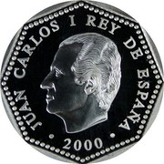 Spain 1500 Pesetas Printing 2000 Proof KM# 1035 2000 JUAN CARLOS I REY DE ESPAÑA coin obverse Spain 1500 Pesetas Printing 2000 Proof KM# 1035 2000 JUAN CARLOS I REY DE ESPAÑA coin obverse