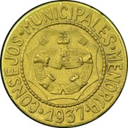 Spain 2'50 Pesetas Consejos Municipales Menorca 1937 KM# 5 CONSEJOS MUNICIPALES MENORCA 1937 coin obverse