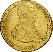 Spain 2 S 1808 S CN KM# 457 Milled Real Coinage FERDINAN VII D G HISP ET IND R 1808 coin obverse Spain 2 S 1808 S CN KM# 457 Milled Real Coinage FERDINAN VII D G HISP ET IND R 1808 coin obverse