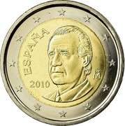 Spain 2 Euro Juan Carlos I 2010 KM# 1151 ESPAÑA M 2010 coin obverse Spain 2 Euro Juan Carlos I 2010 KM# 1151 ESPAÑA M 2010 coin obverse