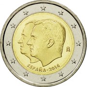 Spain 2 Euro Felipe VI Succession to the Throne 2014 KM# 1325 M ESPAÑA - 2014 coin obverse Spain 2 Euro Felipe VI Succession to the Throne 2014 KM# 1325 M ESPAÑA - 2014 coin obverse