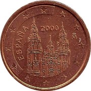 Spain 2 Euro Cent Cathedral 2000 (M) KM# 1041 ESPAÑA 2002 M coin obverse Spain 2 Euro Cent Cathedral 2000 (M) KM# 1041 ESPAÑA 2002 M coin obverse