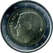 Spain 2 Euro Philip VI 2019 M KM# 1328 ESPAÑA 2016 M coin obverse Spain 2 Euro Philip VI 2019 M KM# 1328 ESPAÑA 2016 M coin obverse