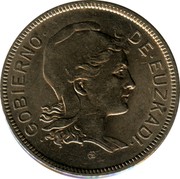Spain 2 Pesetas Gobierno de Euzcadi 1937 KM# 2 GOBIERNO DE EUZKADI AB coin obverse