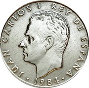 Spain 2 Pesetas Juan Carlos I 1984 KM# 822 JUAN CARLOS I REY DE ESPAÑA 1984 coin obverse Spain 2 Pesetas Juan Carlos I 1984 KM# 822 JUAN CARLOS I REY DE ESPAÑA 1984 coin obverse