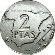 Spain 2 Pesetas Juan Carlos I 1984 KM# 822 2 PTAS coin reverse Spain 2 Pesetas Juan Carlos I 1984 KM# 822 2 PTAS coin reverse
