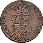 Spain II Quar 1813 KM# 120 Province Catalonia French Occupation FERDIN VII HISP REX 1813 coin obverse