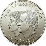 Spain 20 Euro 100th International Women's Day 2011 Proof KM# 1246 2011 ESPAÑA JUAN CARLOS I Y SOFÍA coin obverse Spain 20 Euro 100th International Women's Day 2011 Proof KM# 1246 2011 ESPAÑA JUAN CARLOS I Y SOFÍA coin obverse